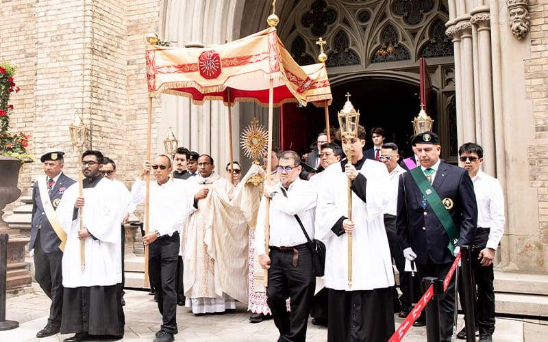 Procession with canopy